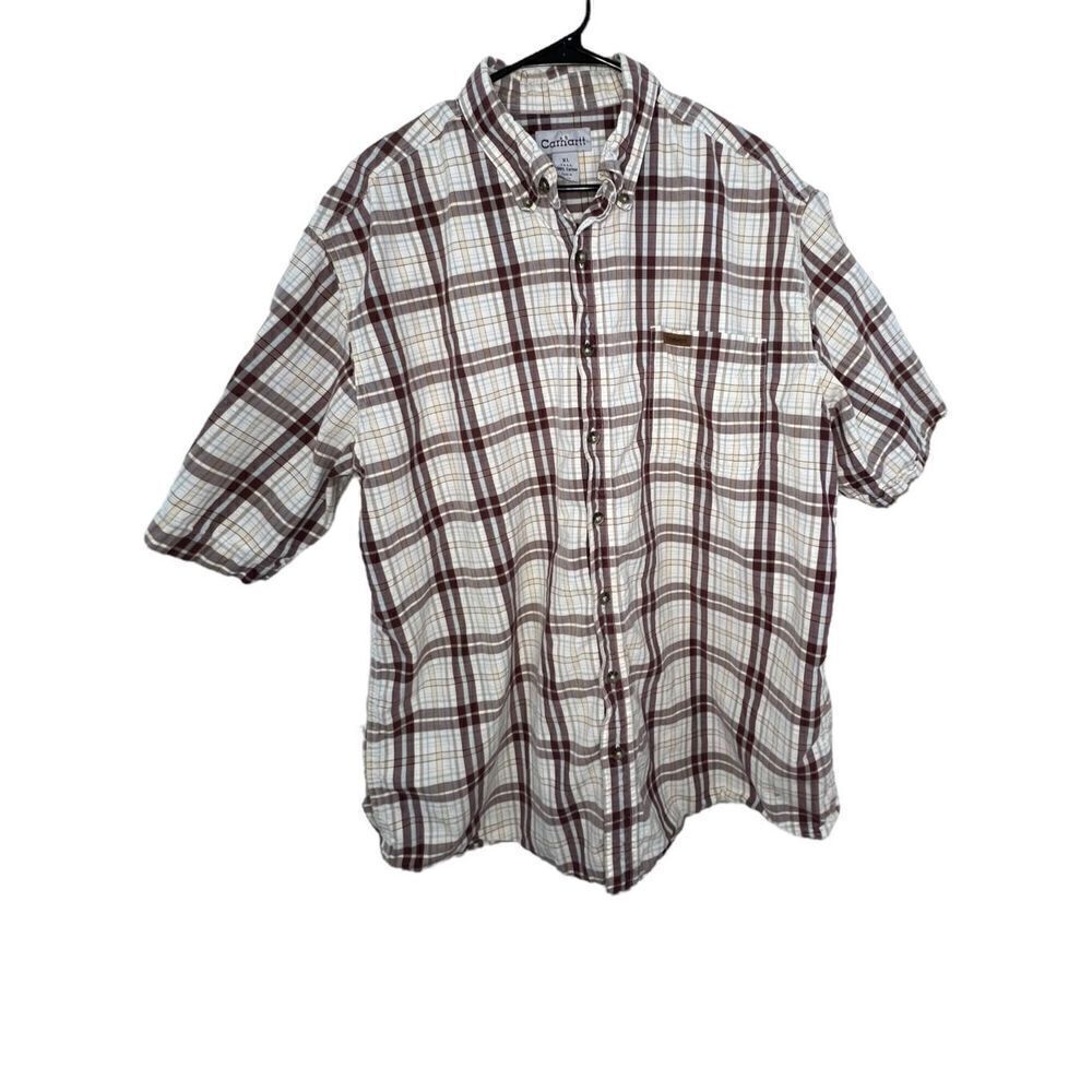 Men’s Carhartt Plaid Short Sleeve Button Up Shirt